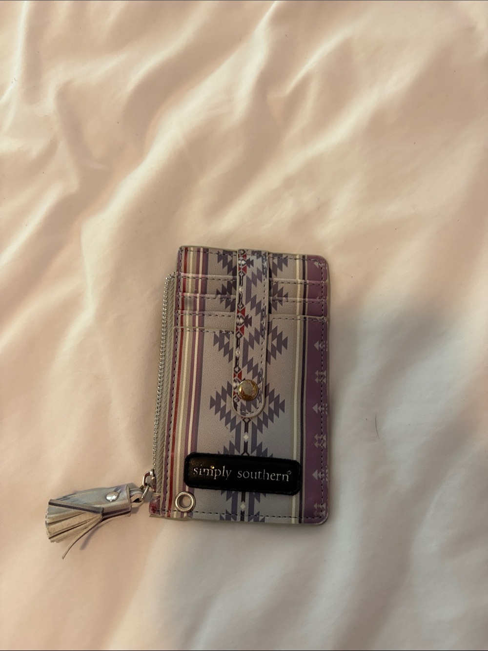 Simply Southern Lavender Aztec Card Sleeve with Tassel
